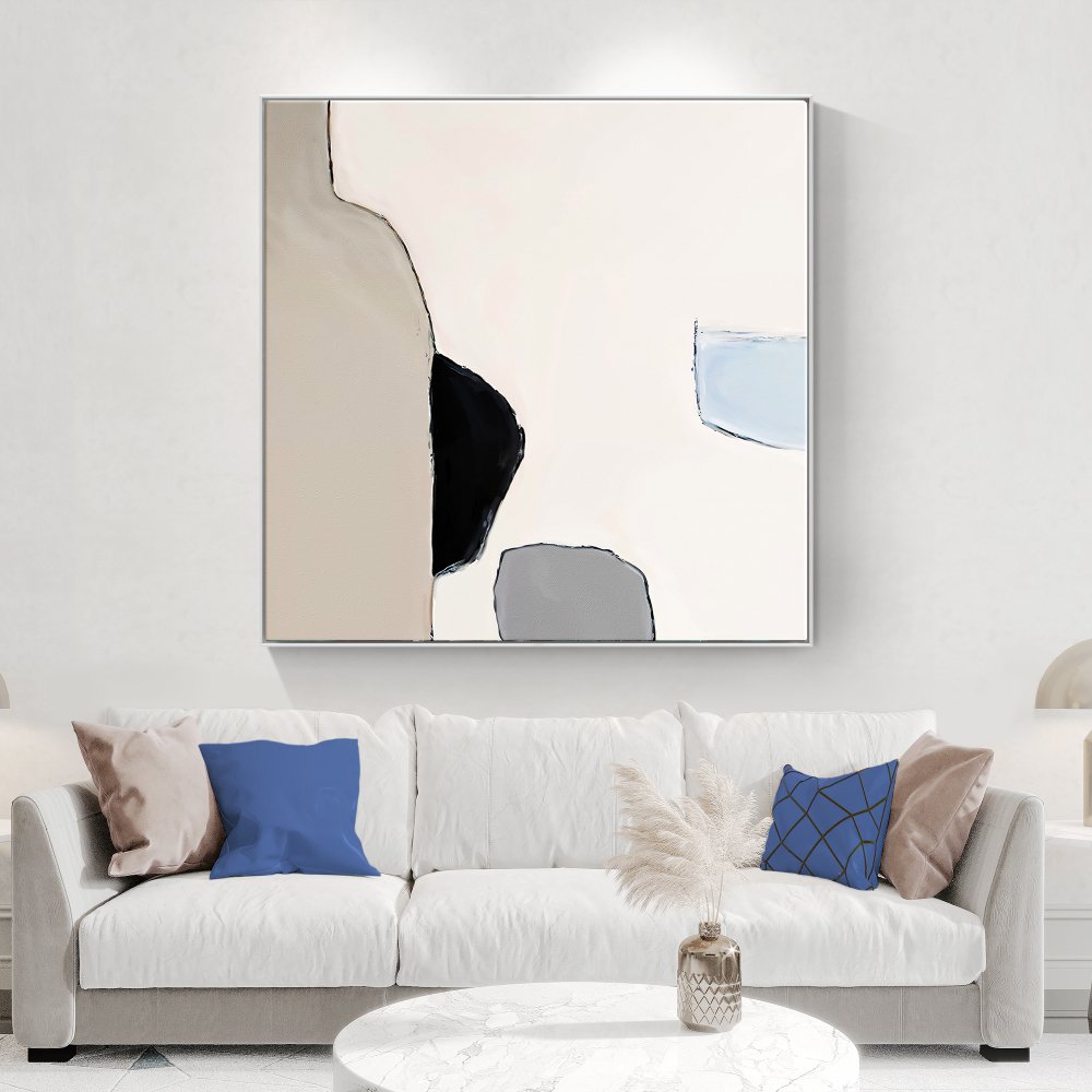 Abstract Contemporary Oil Painting - Calm Minimalist Art for Modern Interiors