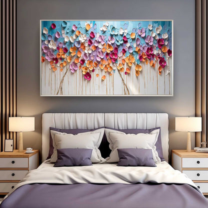 Colorful Floral Canvas Art for Home Decor - Vibrant Oil Painting