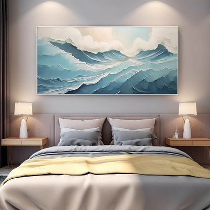 Serene Ocean Waves Oil Painting for Coastal Home Décor