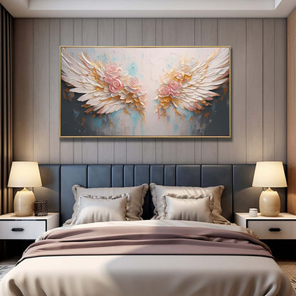 Elegant Winged Roses Oil Painting for Floral Home Decor