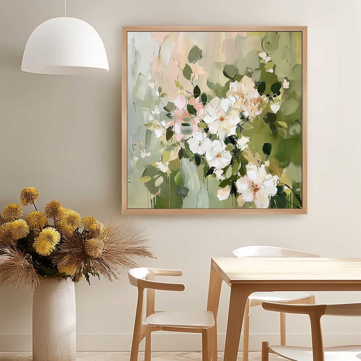 Botanical Bliss: Elegant Floral Oil Painting for Home Décor