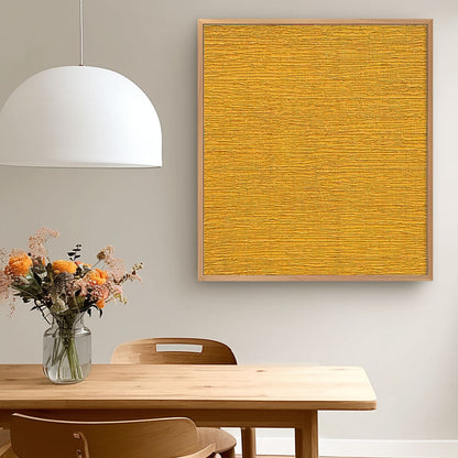 Vibrant Textured Yellow Oil Painting for Modern Minimalist Decor