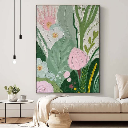 Botanical Beauty: Vibrant Floral Oil Painting for Home Décor