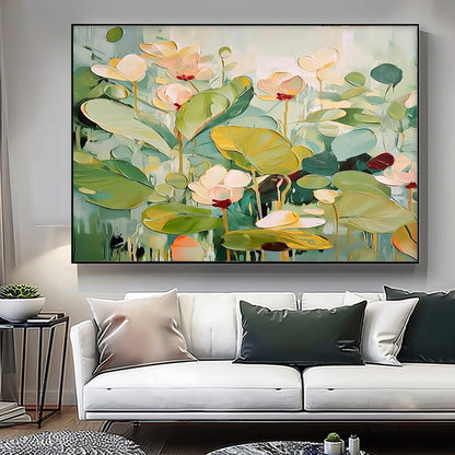 Vibrant Floral Oil Painting on Canvas – Nature-Inspired Wall Art
