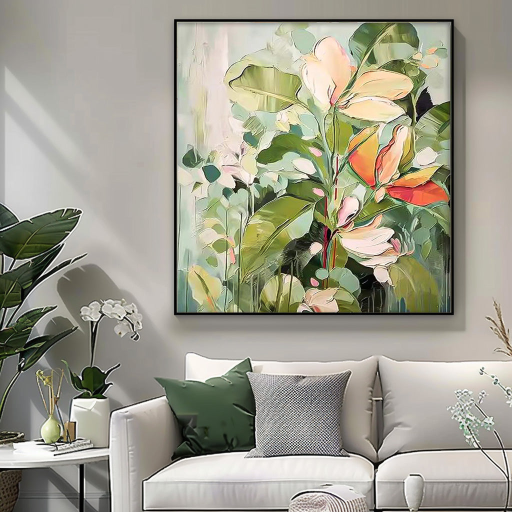 Vibrant Floral Oil Painting for Modern Home Decor and Artwork Collection