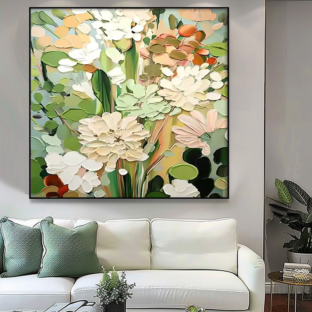 Vibrant Floral Oil Painting for Elegant Home Decor