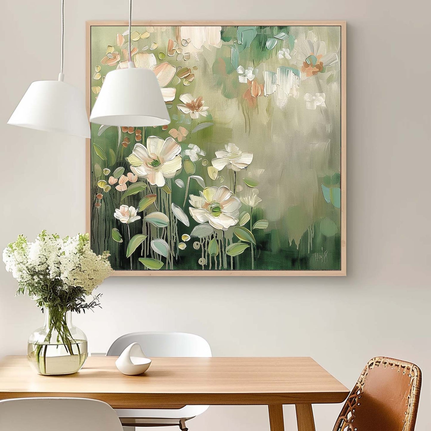 Vibrant Floral Oil Painting for Home Decor - Nature-Inspired Wall Art