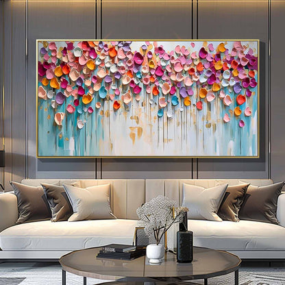 Vibrant Floral Abstract Oil Painting for Modern Home Decor