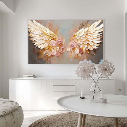 Elegant Floral Wings Oil Painting for Home Decor and Wall Art