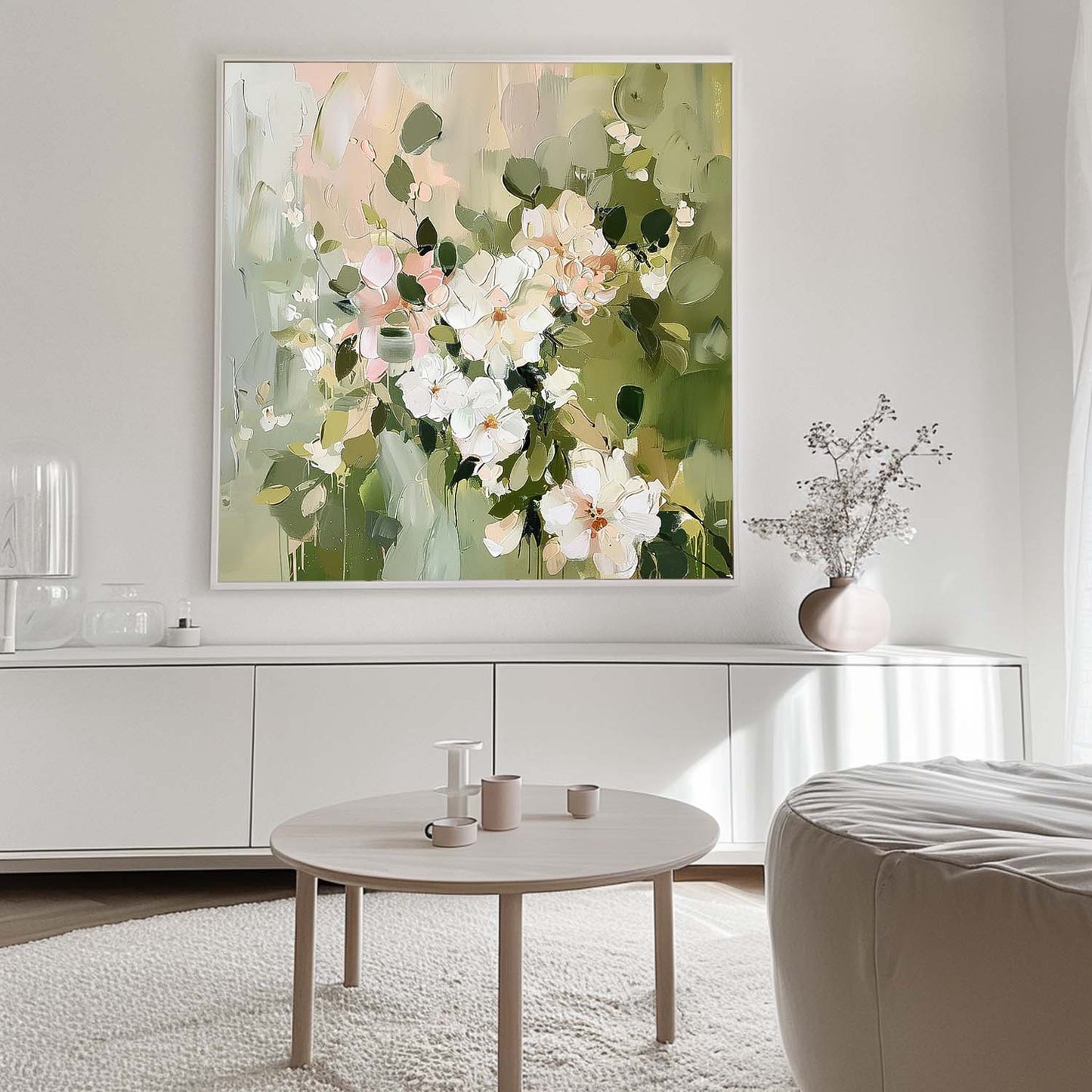 Botanical Bliss: Elegant Floral Oil Painting for Home Décor