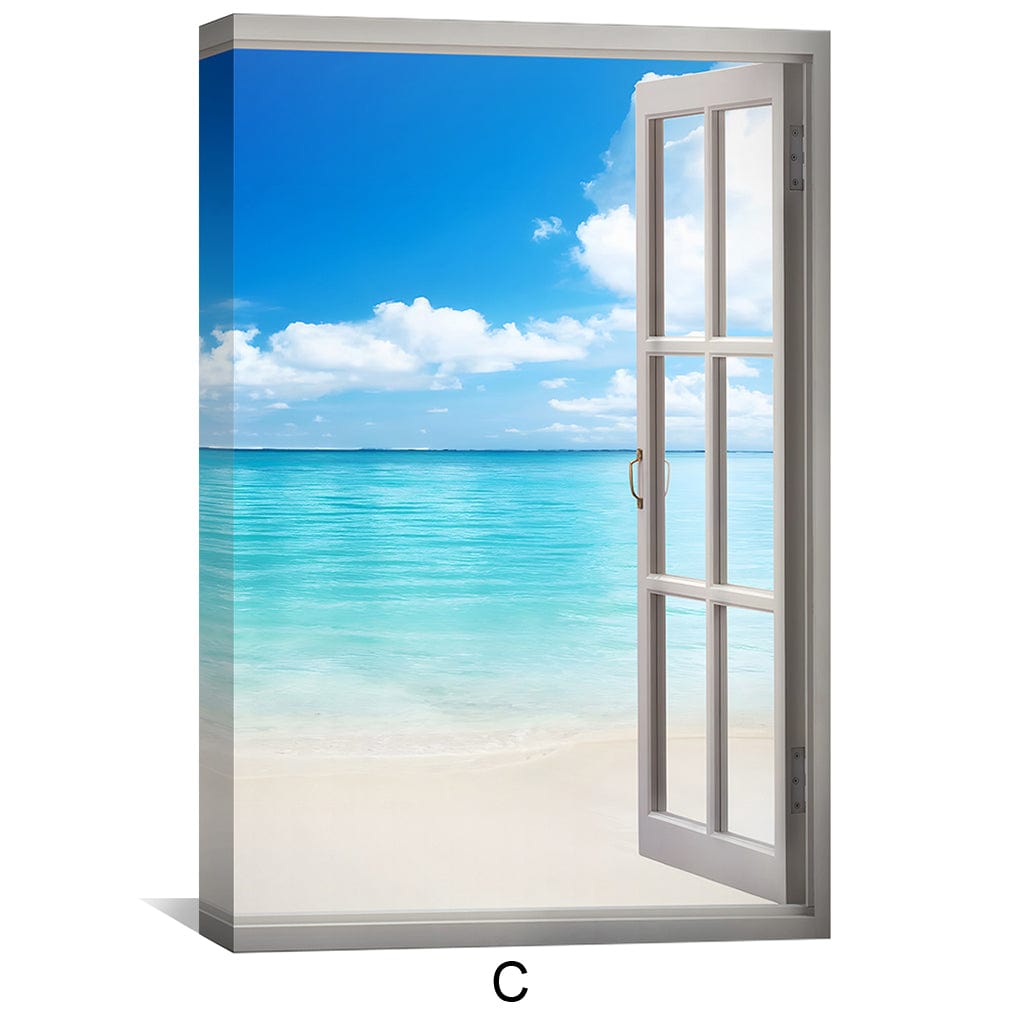 Tranquil Beach View Oil Painting - Coastal Serenity Wall Art