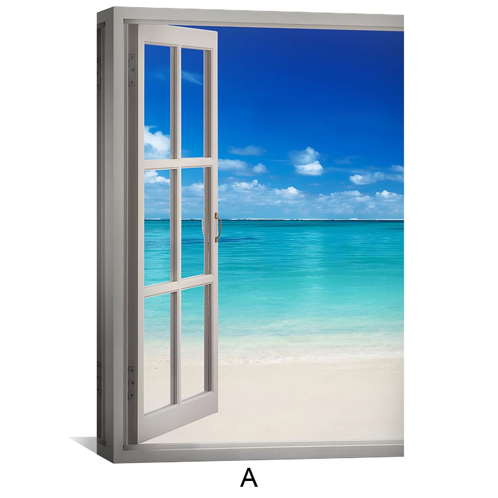 Tranquil Beach View Oil Painting - Coastal Serenity Wall Art