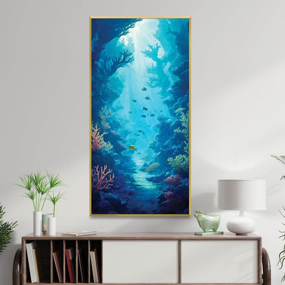 Ocean Serenity: Vibrant Coral Reef Oil Painting for Coastal Decor