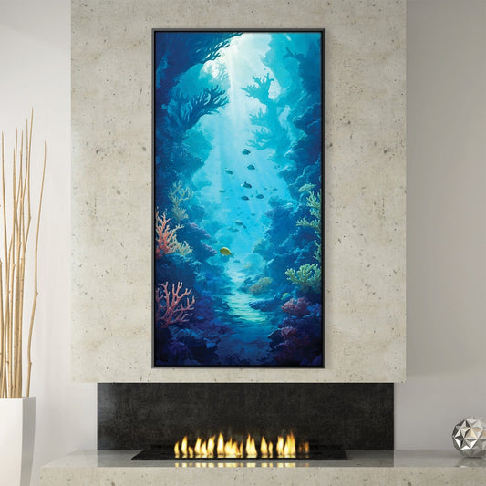 Ocean Serenity: Vibrant Coral Reef Oil Painting for Coastal Decor
