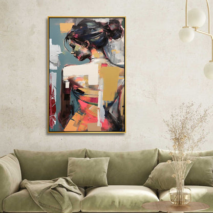 Abstract Woman Portrait Oil Painting for Modern Home Decor and Wall Art