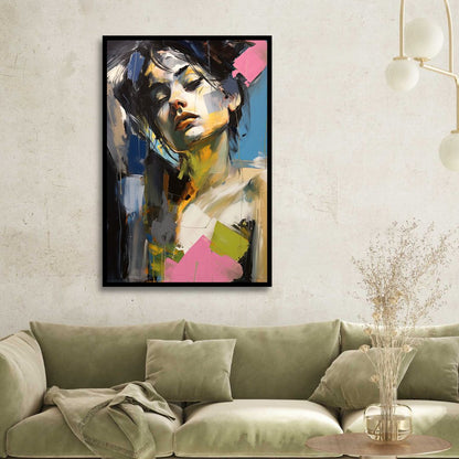 Abstract Woman Portrait Oil Painting for Modern Home Decor and Wall Art