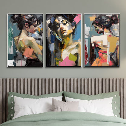 Abstract Woman Portrait Oil Painting for Modern Home Decor and Wall Art