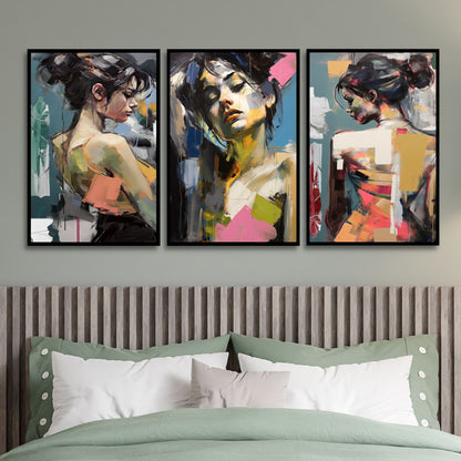 Abstract Woman Portrait Oil Painting for Modern Home Decor and Wall Art