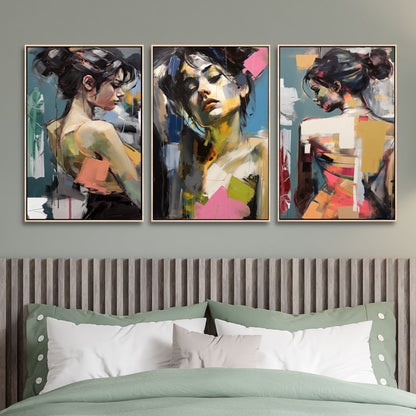 Abstract Woman Portrait Oil Painting for Modern Home Decor and Wall Art