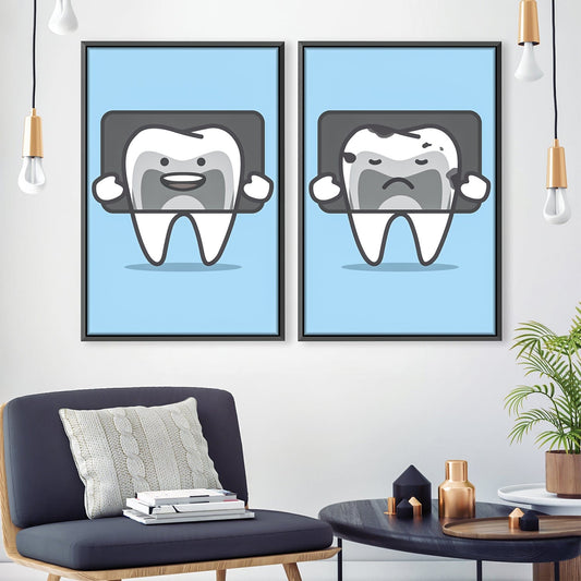 Whimsical Tooth Art Print - Dental Fun for Modern Home Decor