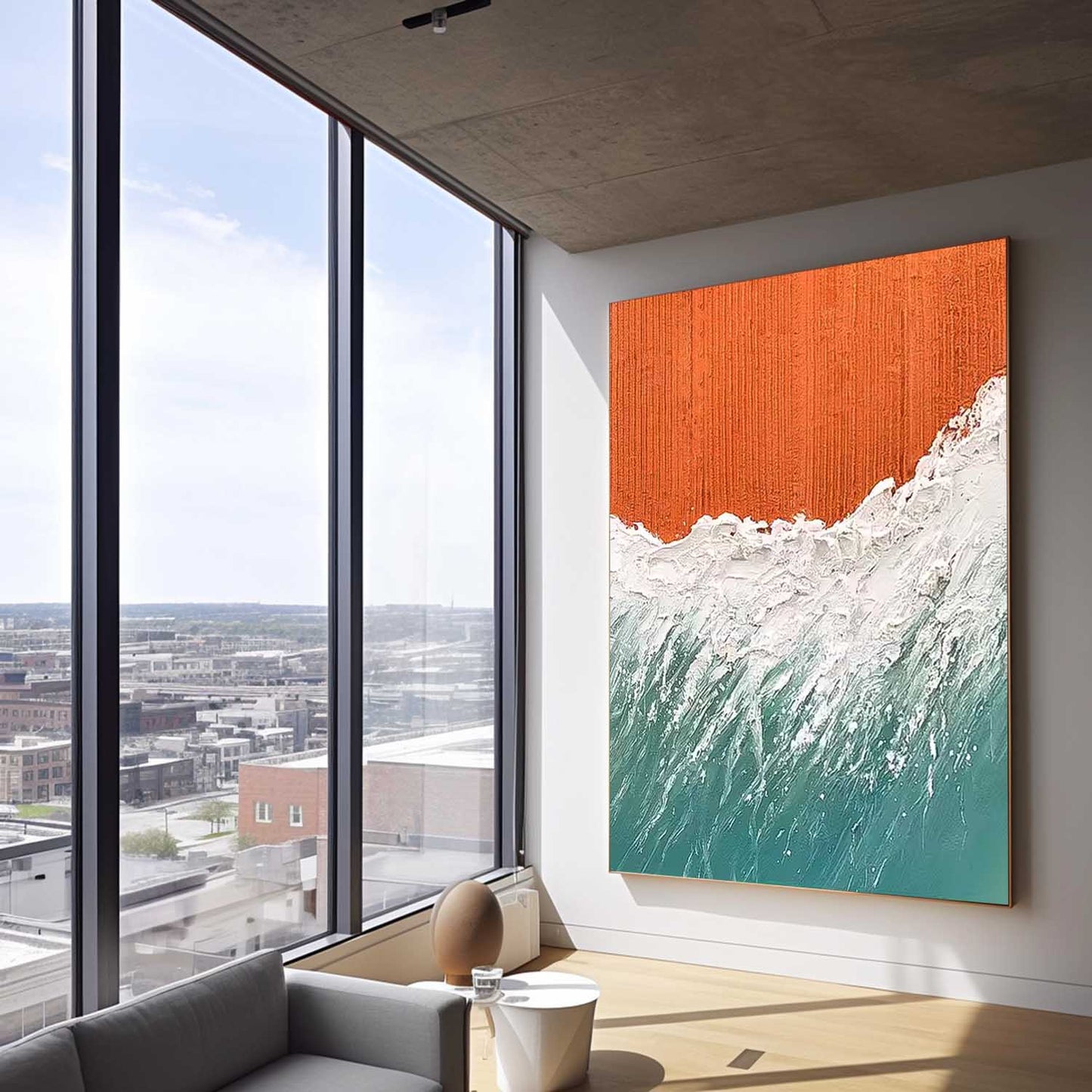 Stunning Beach Waves Oil Painting for Coastal Home Decor