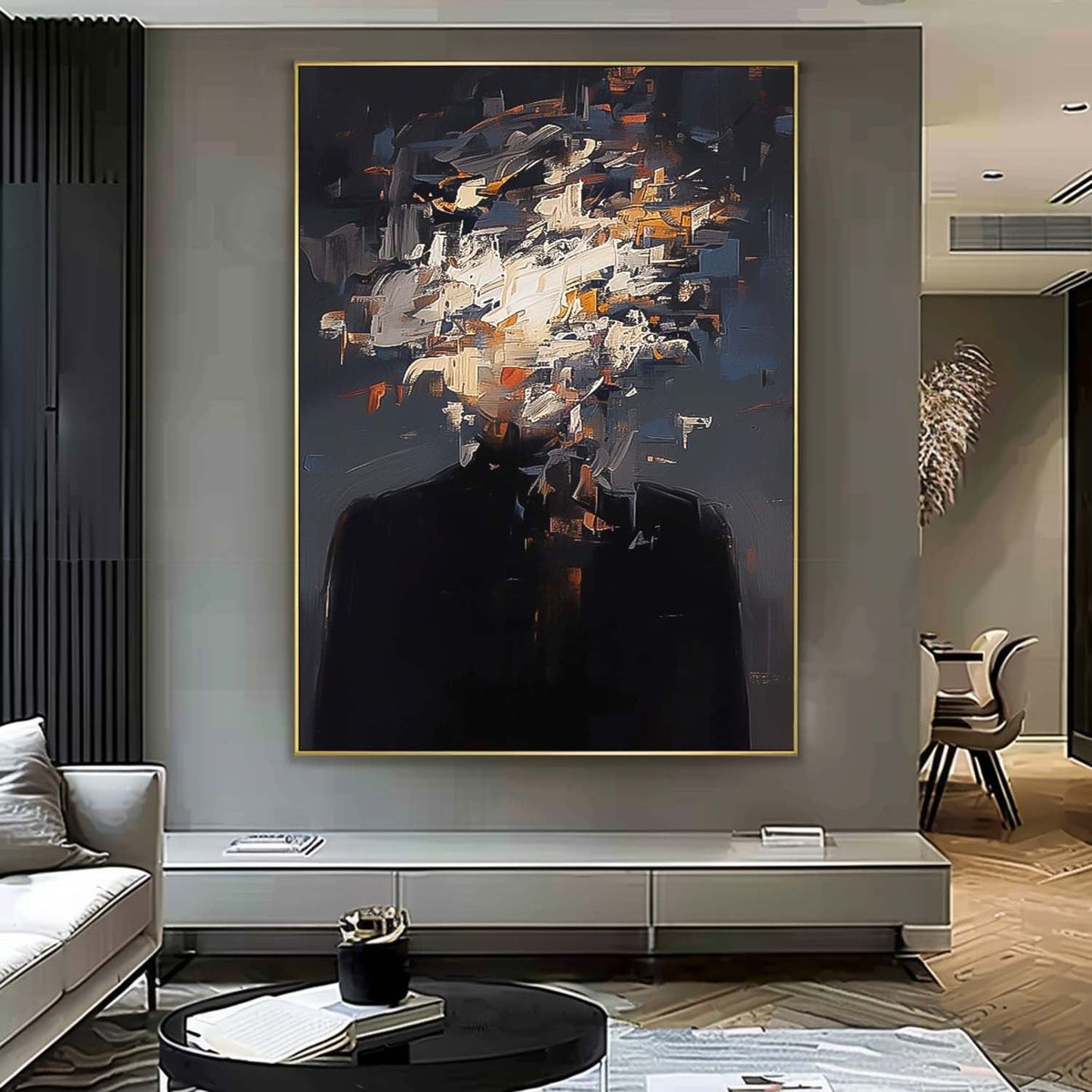 Abstract Portrait Oil Painting for Modern Home Decor