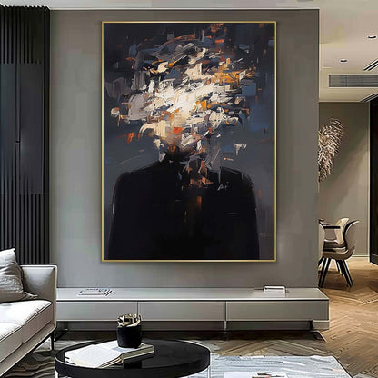 Abstract Portrait Oil Painting for Modern Home Decor