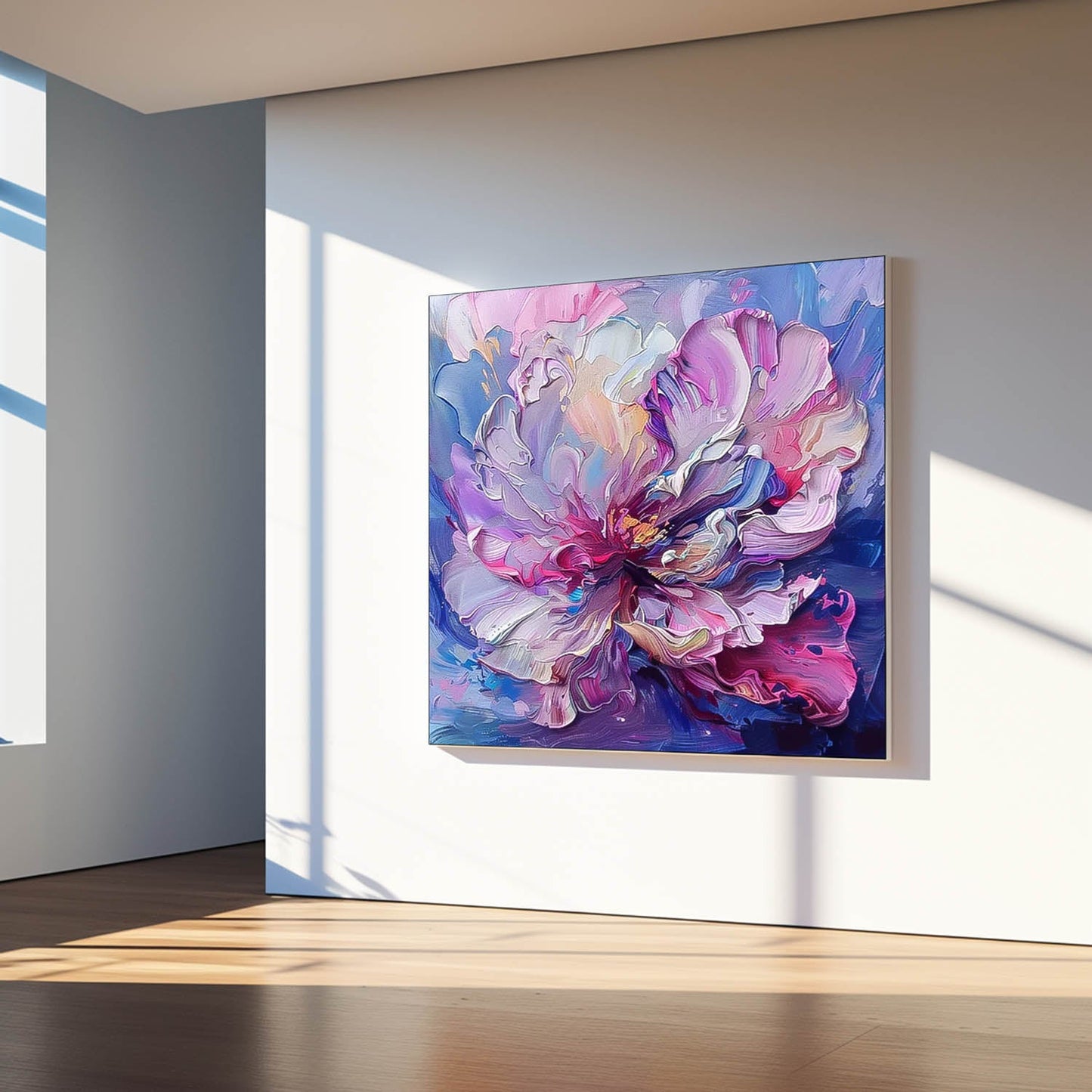 Vibrant Floral Oil Painting - Abstract Art for Home Decor and Elegant Gift