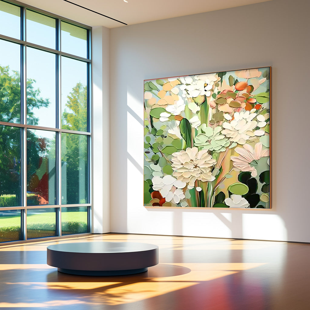 Vibrant Floral Oil Painting for Elegant Home Decor