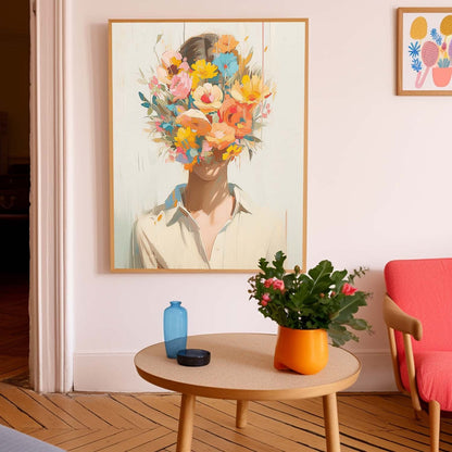 Vibrant Floral Portrait Canvas Art for Modern Home Decor