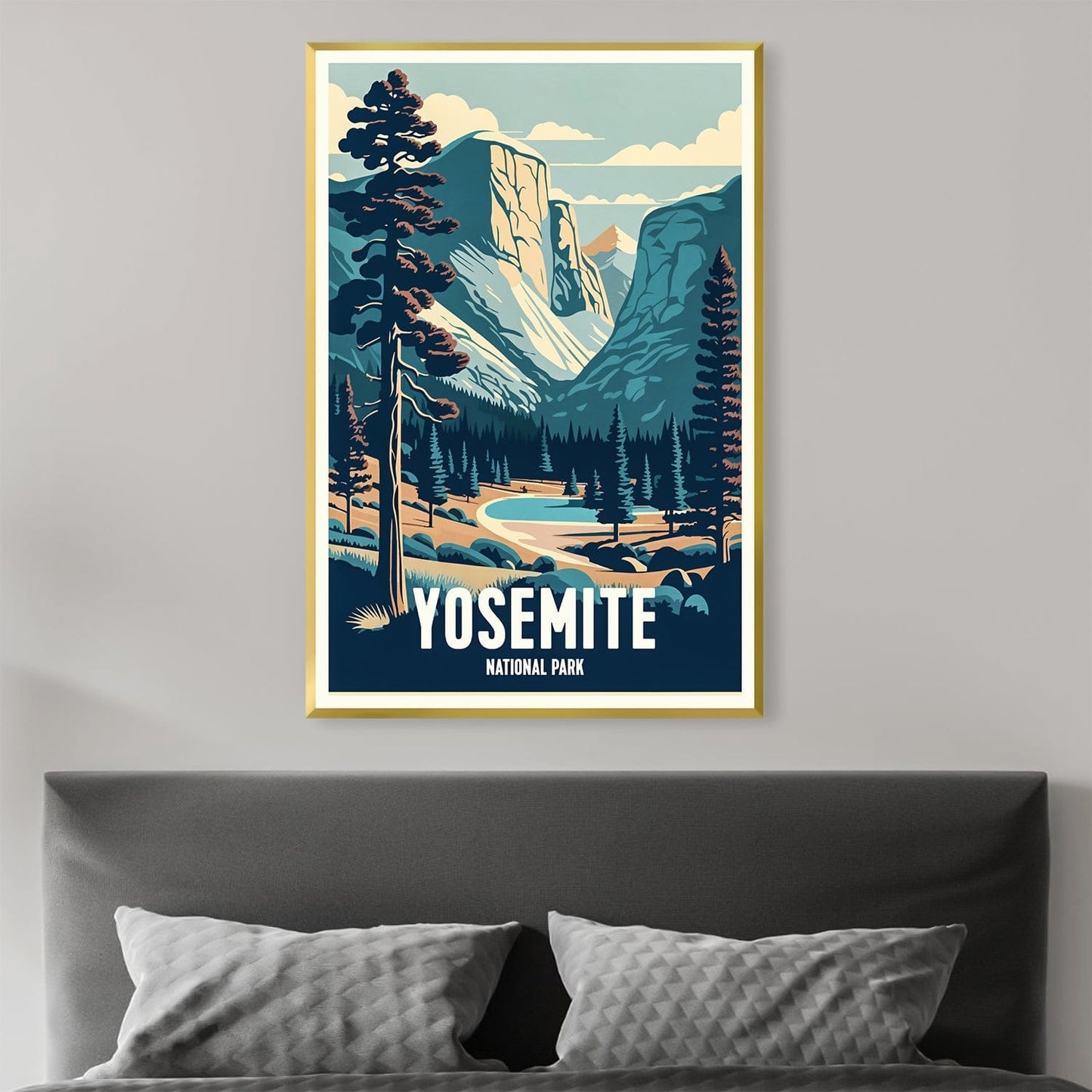 Majestic Yosemite National Park Oil Painting - Scenic Mountain Landscape Artwork