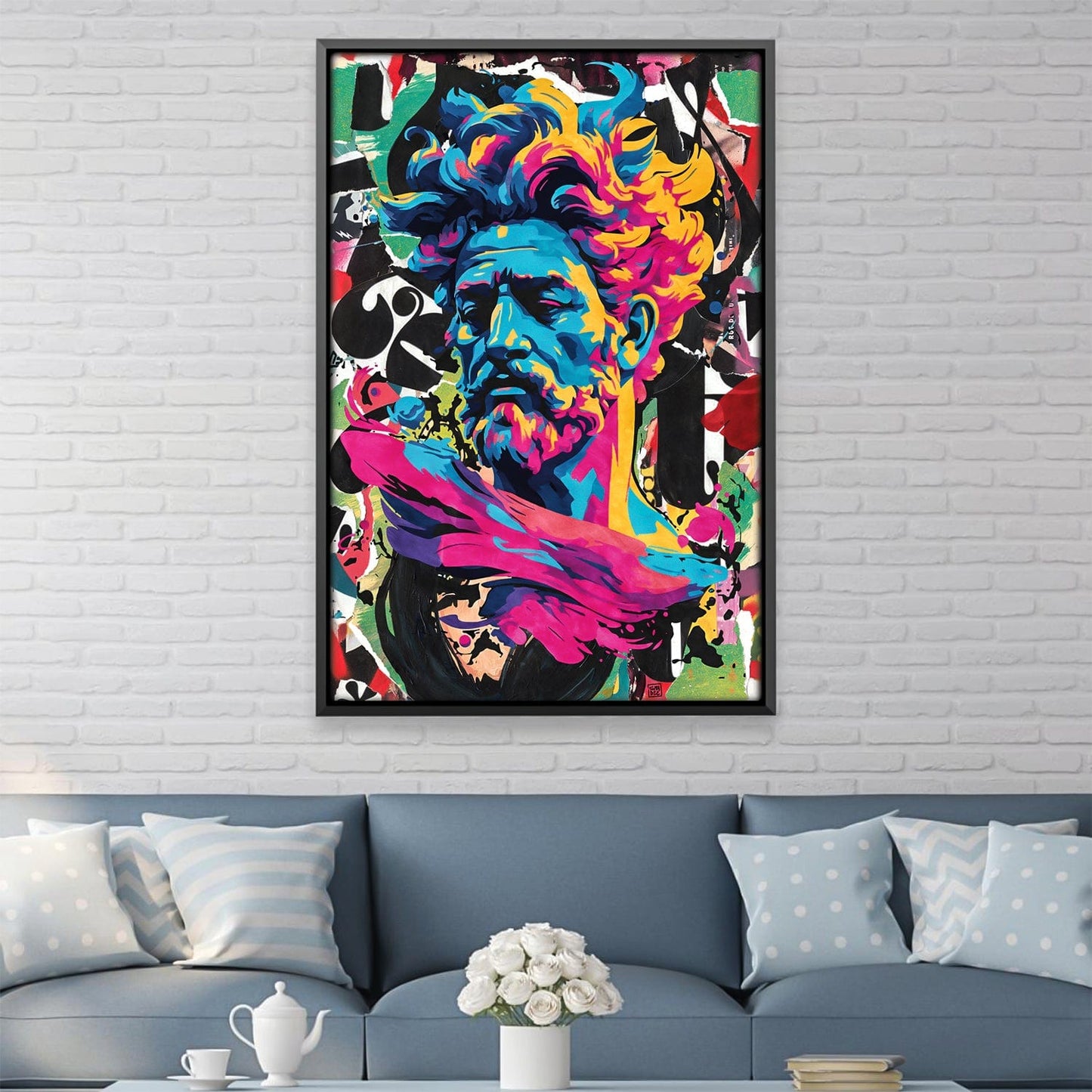 Vibrant Abstract Zeus Oil Painting for Modern Home Decor