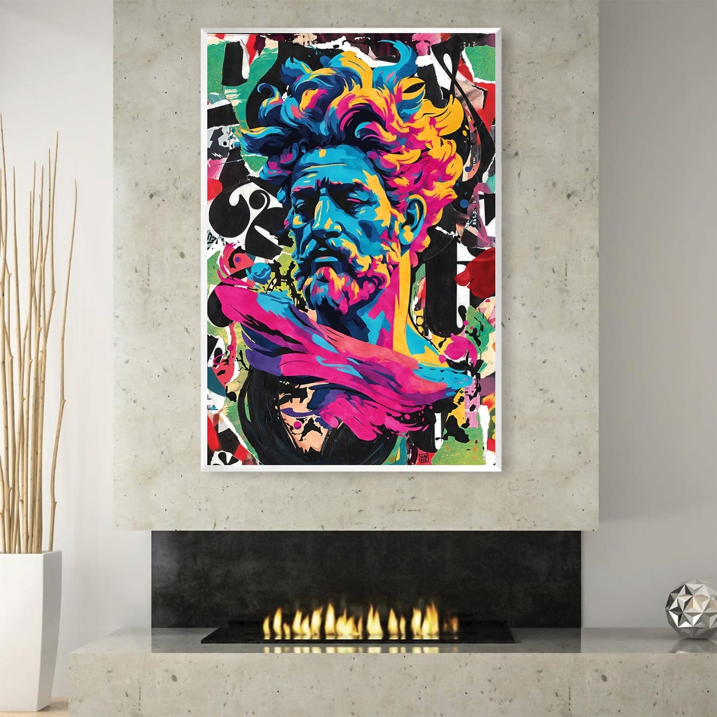 Vibrant Abstract Zeus Oil Painting for Modern Home Decor