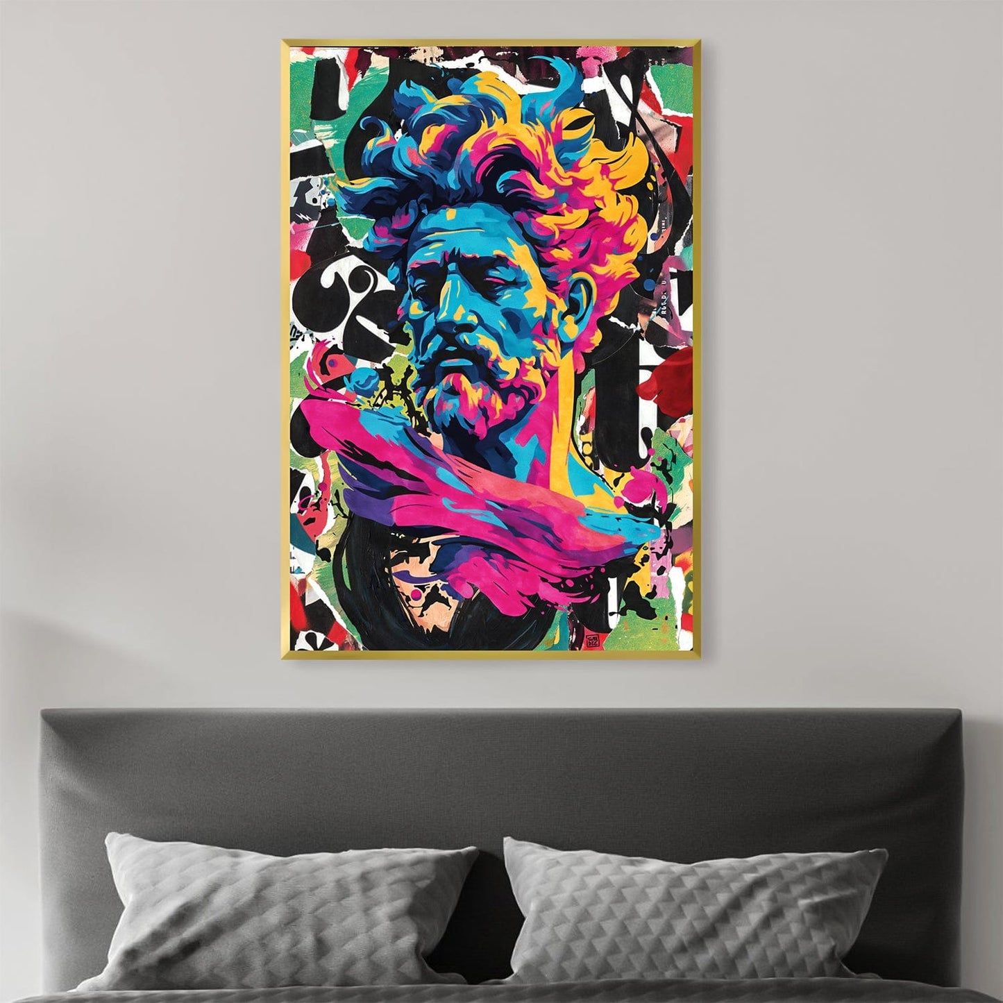 Vibrant Abstract Zeus Oil Painting for Modern Home Decor