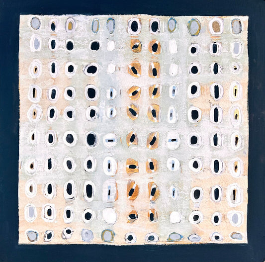 Abstract Geometric Oil Painting with Dynamic Circular Patterns