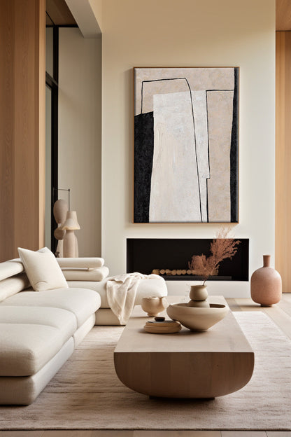Stunning Extra Large Minimalist Abstract Oil Painting for Modern Decor