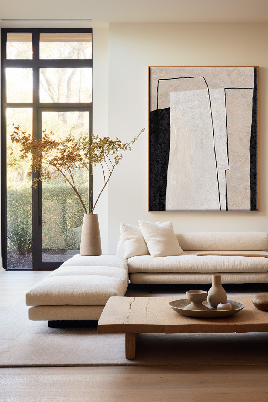 Stunning Extra Large Minimalist Abstract Oil Painting for Modern Decor