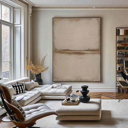 Elegant Minimalist Abstract Oil Painting for Modern Home Decor