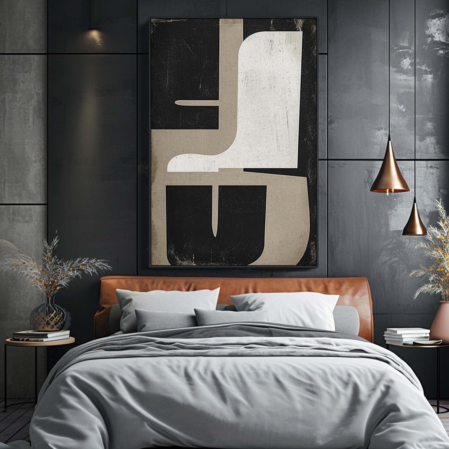 Elegant Minimalist Abstract Oil Painting for Modern Home Decor