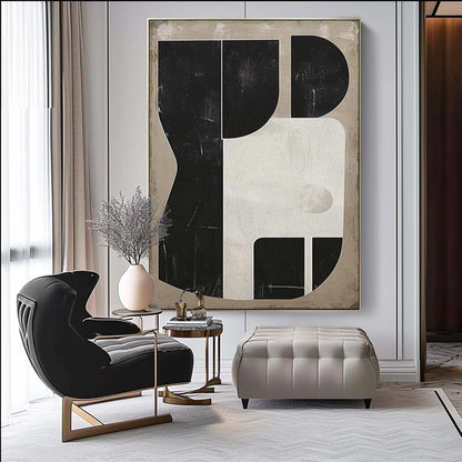 Contemporary Minimalist Abstract Oil Painting for Modern Home Decor
