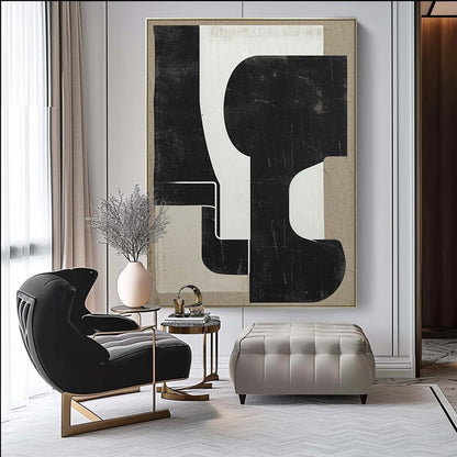 Contemporary Minimalist Abstract Oil Painting for Modern Home Decor