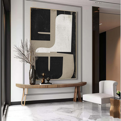 Elegant Minimalist Abstract Oil Painting for Modern Home Decor