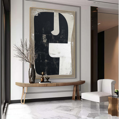 Modern Minimalist Abstract Oil Painting for Elegant Home Decor