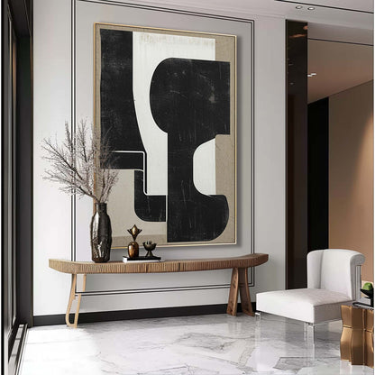 Contemporary Minimalist Abstract Oil Painting for Modern Home Decor