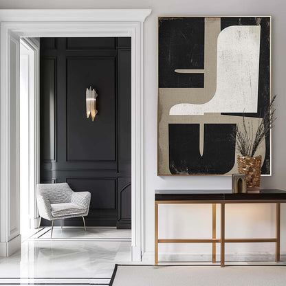 Elegant Minimalist Abstract Oil Painting for Modern Home Decor