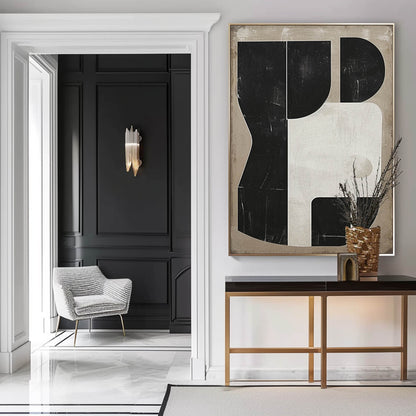 Contemporary Minimalist Abstract Oil Painting for Modern Home Decor
